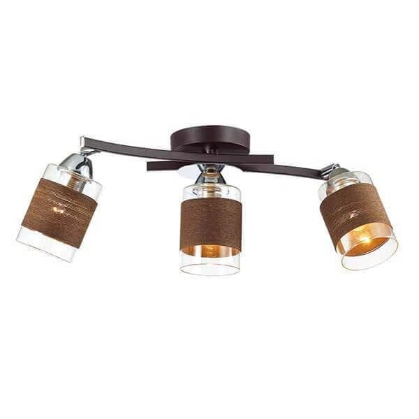 Lumion 3030/3CA LN16 170 хром/кофе/стекло/декор.тесьма Люстра потолочная E27 3*60W 220V FILLA