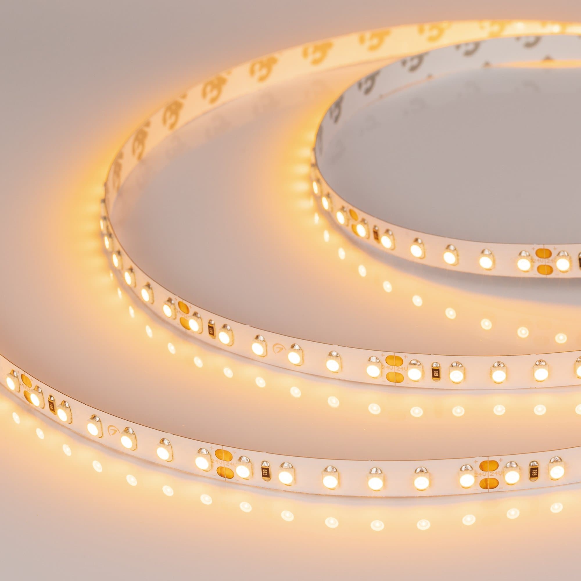 Arlight Светодиодная лента RT 2-5000 24V Yellow 2x (3528, 600 LED, LUX) (9.6 Вт/м, IP20) 008780 — миниатюра 2