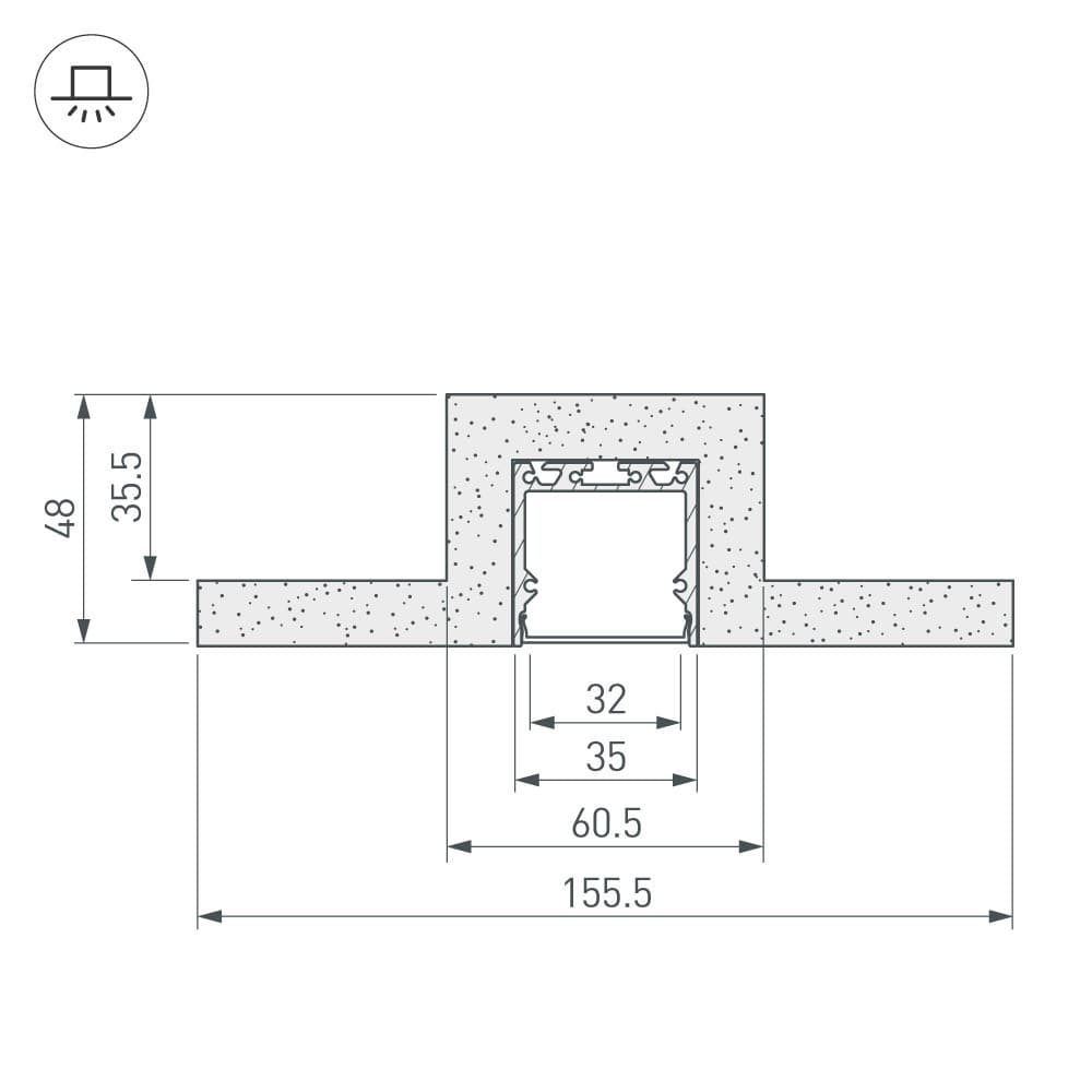 Arlight Гипсокартонный Модуль ARL-LINE-35-2000 (ГКЛ 12.5мм) (-) 022264 — миниатюра 2