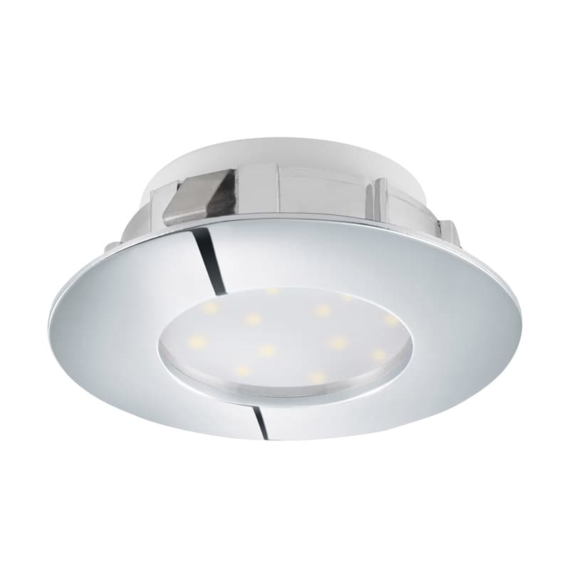 Eglo Светильник LED встраиваемый PINEDA, 1х6W(LED), Ø78, IP44, пластик, хром 95818