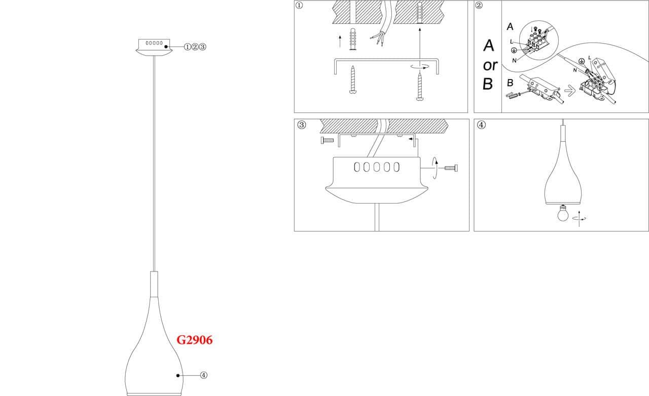 Odeon Light 2906/1 ODL16 477 белый глянцевый/металл Подвес Е27 60W 220V DROP — миниатюра 3