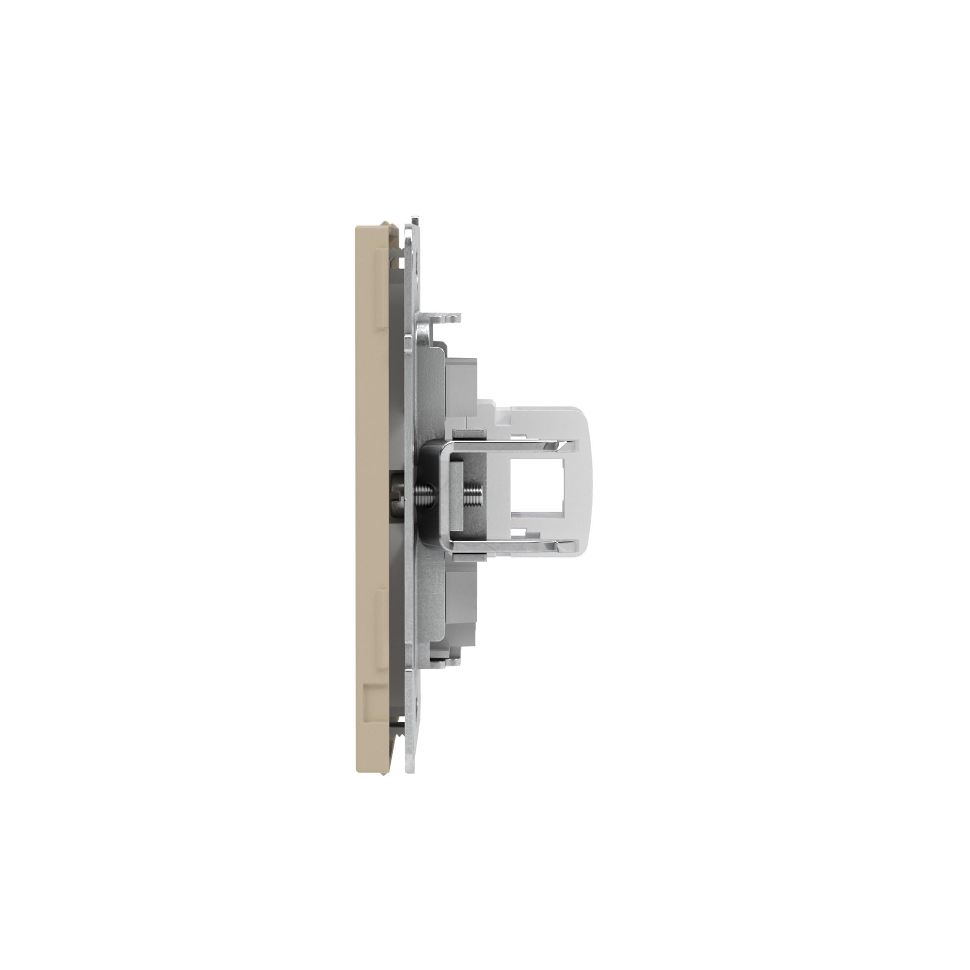 DKC KANT Компьютерная розетка RJ-45 без шторки, кат.5е одинарная, ванильный марципан — миниатюра 4