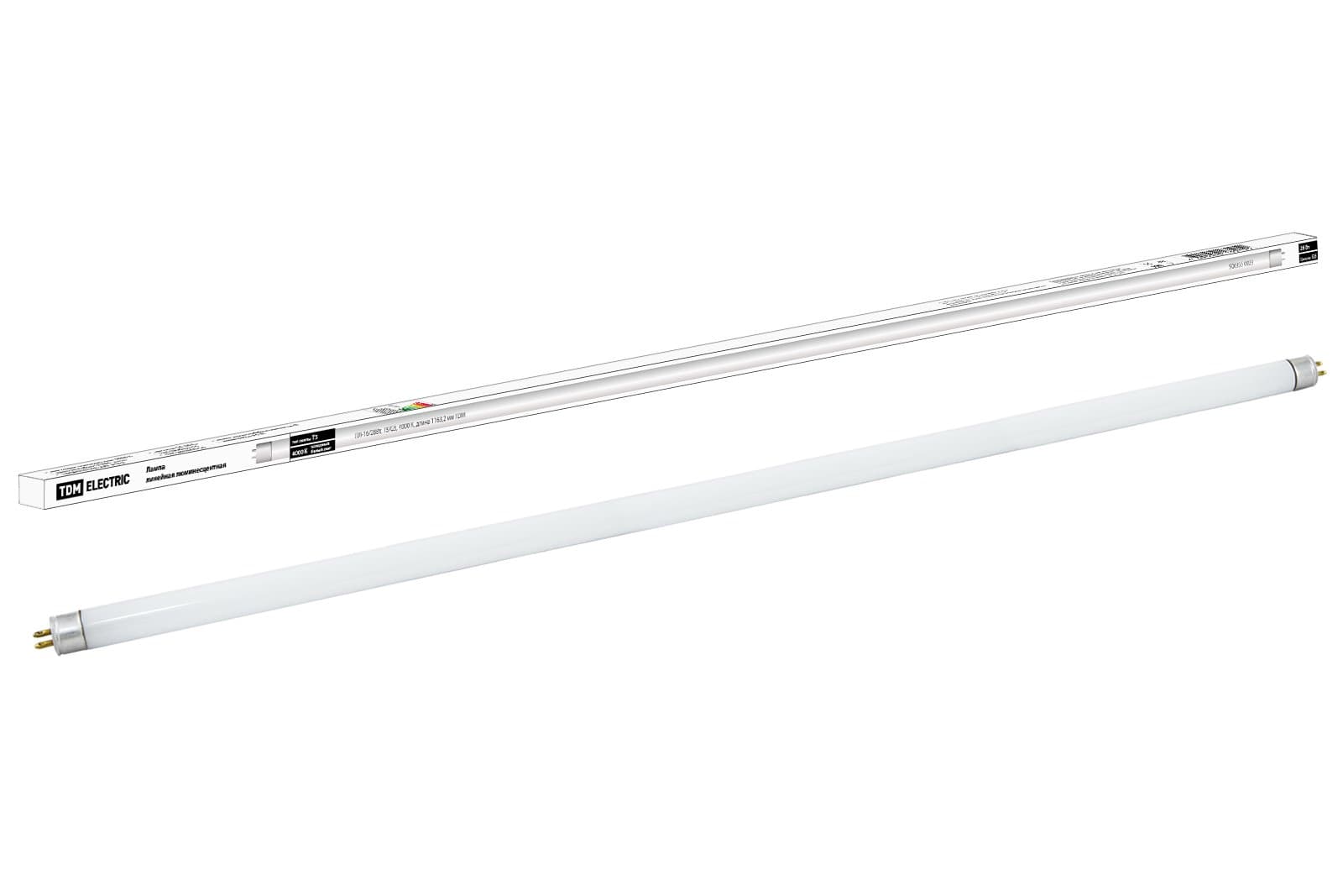TDM Лампа люминесцентная линейная двухцокольная ЛЛ-16/28Вт,T5/G5, 4000 К, длина 1163,2мм SQ0355-0023