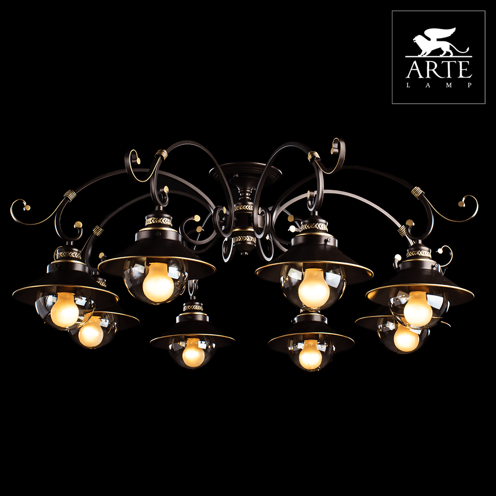 Arte Lamp Grazioso Коричневая/Прозрачная Люстра 8x60W 8xE27 A4577PL-8CK — миниатюра 2