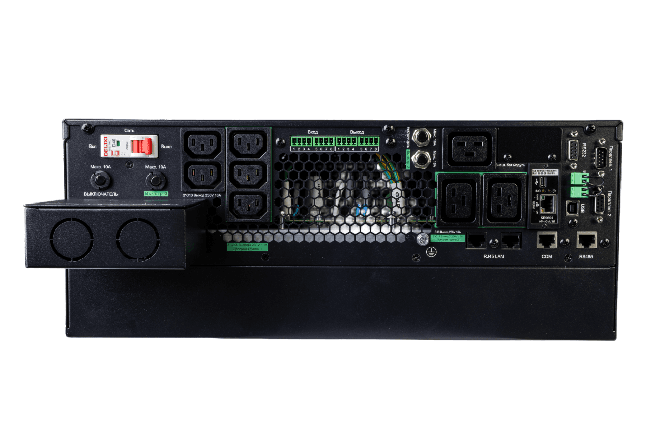 Systeme Electric ИБП SRTSE 2 поколения 8000 ВА/Вт, 4U,5 C13+3 C19,USB,RS-232,RS485,COM,сухие контакт,прлл,SNMP — миниатюра 10