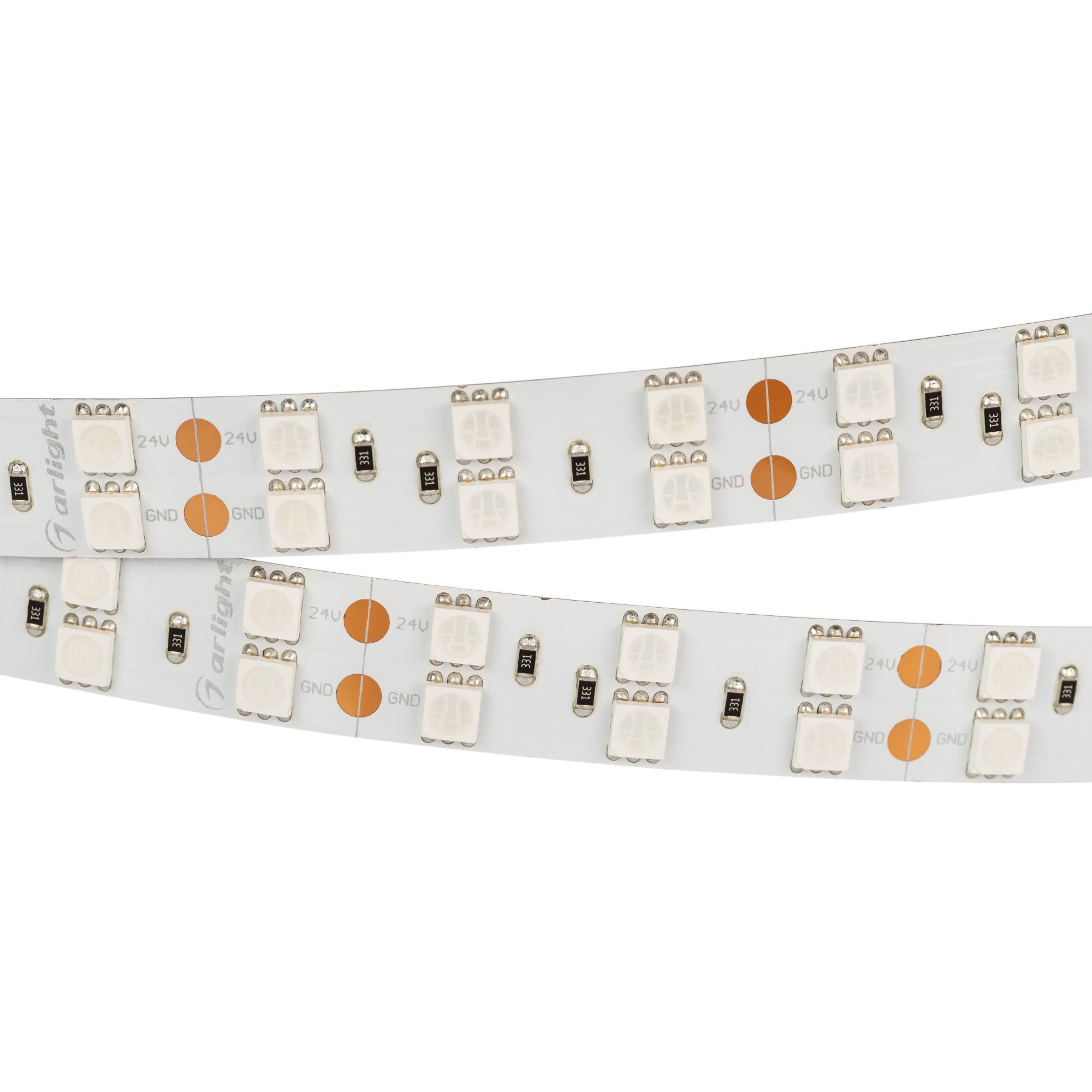 Arlight Светодиодная лента RT 2-5000 24V Yellow 2x2 (5060, 600 LED, LUX) (28.8 Вт/м, IP20) 011263 — миниатюра 1