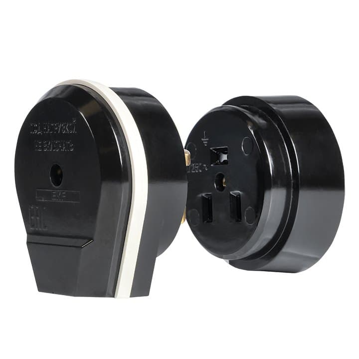 EKF PROxima Разъем РШ-ВШ 32А 250В 2P+PE (ОУ) карболитовый черный — миниатюра 5