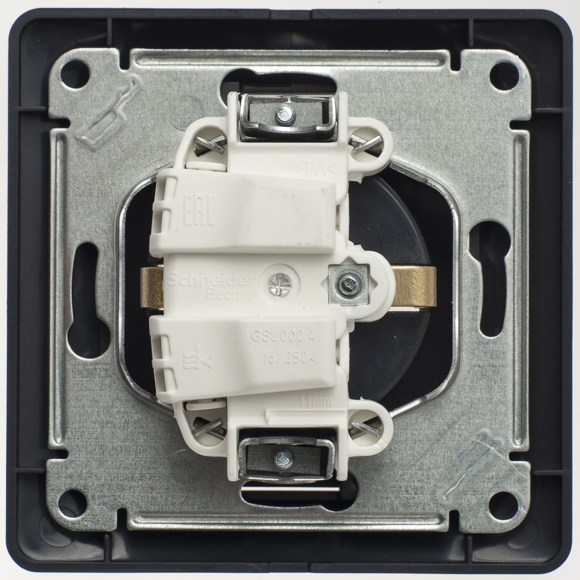 Systeme Electric Glossa Шоколад Розетка с/з со шторками, 16А (в сборе) — миниатюра 2