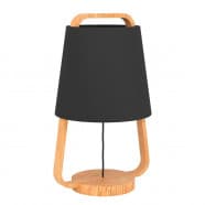 Eglo 390187 Торшер CAMALOZA, 1x40W(E27),  сталь, дерево, черный, коричневый, текстиль, черн
