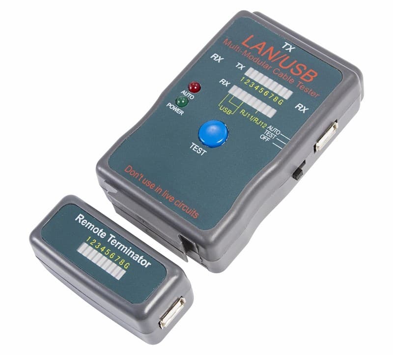 Тестер кабеля "универсальный" RJ-45+USB - 251454 Rexant 12-1011 — миниатюра 1