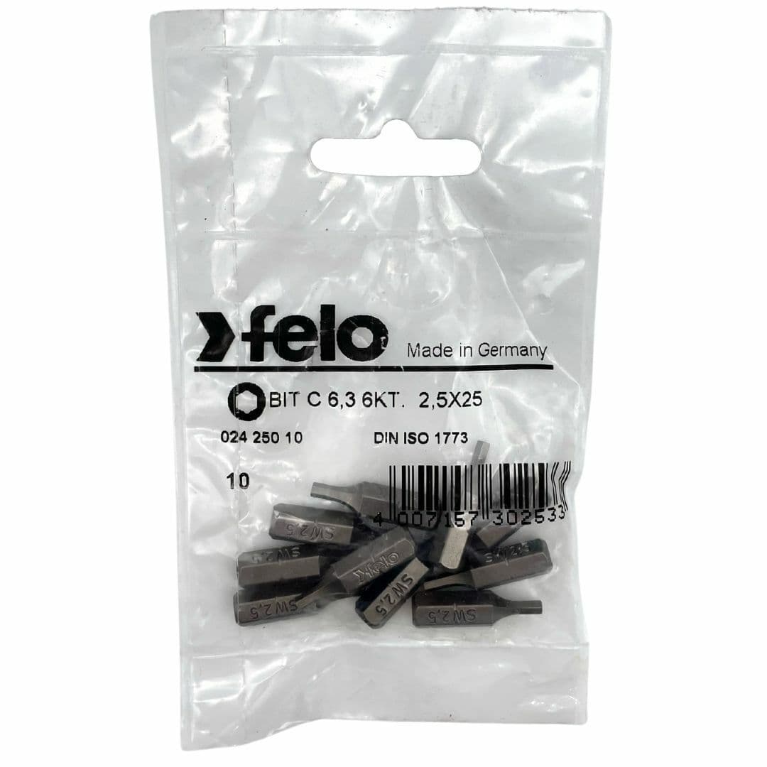 Felo Бита шестигранная серия Industrial HEX 2,5X25, 10 шт 02425010 — миниатюра 2