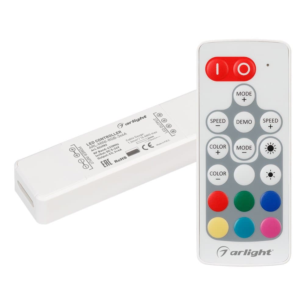 Arlight Контроллер ARL-MINI-RGB-3x4A (5-24V, RF ПДУ 18кн) (IP20 Пластик, 1 год) 024983
