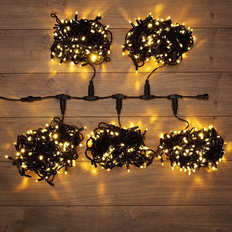 NEON-NIGHT Гирлянда "LED ClipLight" 24V, 5 нитей по 20 метров, цвет диодов ТЕПЛЫЙ БЕЛЫЙ 323-506