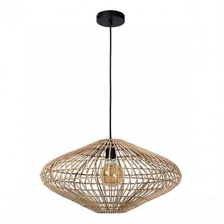 Lucide MAGALI Светильник подвесной Ø 56 cm 1xE27 Light wood 03435/56/72 — миниатюра 2