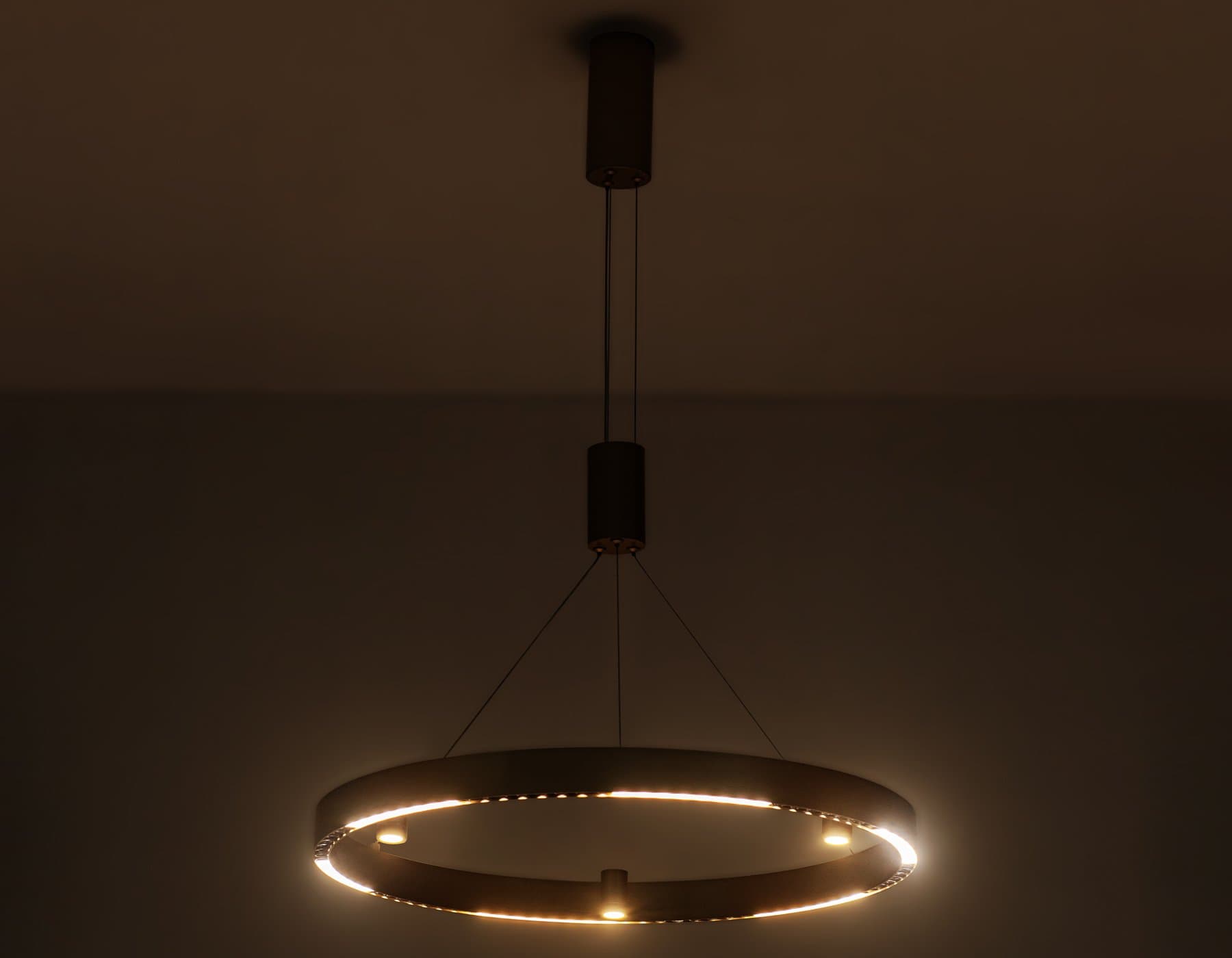 Ambrella Светильник подвесной светодиодный FL5846/1+3 GD золото 40W 3000K/4200K/6400K D600*1200 (без ПДУ) — миниатюра 4