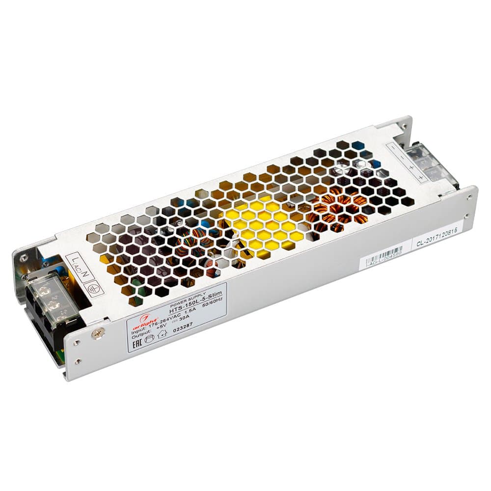 Arlight Блок питания HTS-150L-5-Slim (5V, 30A, 150W) (IP20 Сетка, 3 года) 023287 — миниатюра 1