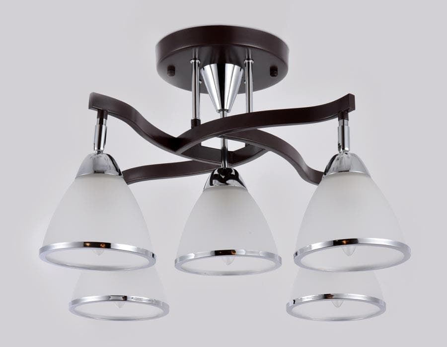 Ambrella Подвесная люстра TR3113/5 DCF/CH темный кофе/хром E27 max 40W 565*565*320 — миниатюра 3