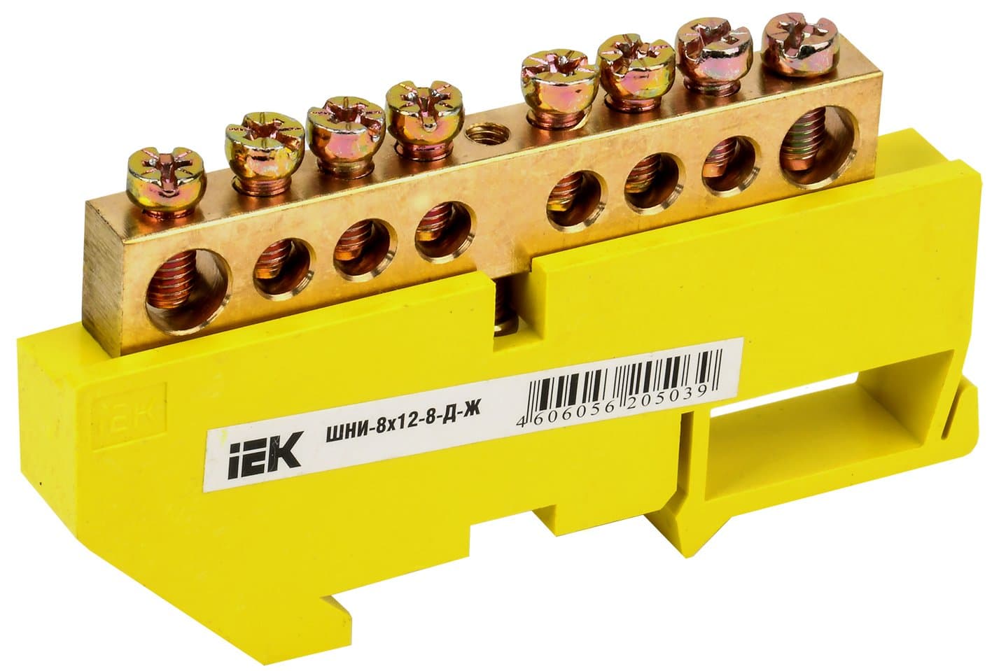 IEK Шина PE земля на DIN-изол ШНИ-8х12-8-Д-Ж — миниатюра 1