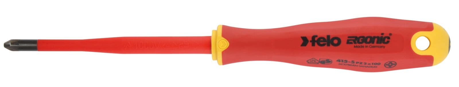 Felo Отвертка диэлектрическая PZ 2х100 E-Slim Ergonic 41529390 — миниатюра 1