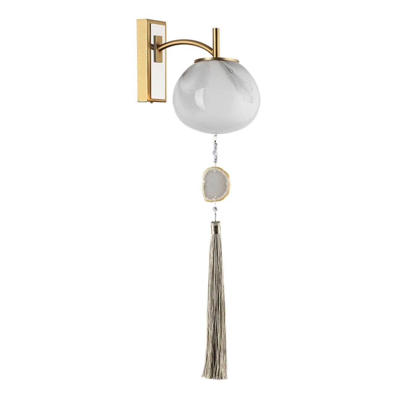 Odeon Light 5432/1W MODERN ODL_EX25 115 золотой(под латунь)/стекло/кисточка/агат Бра E14 1*40W FIOLENT