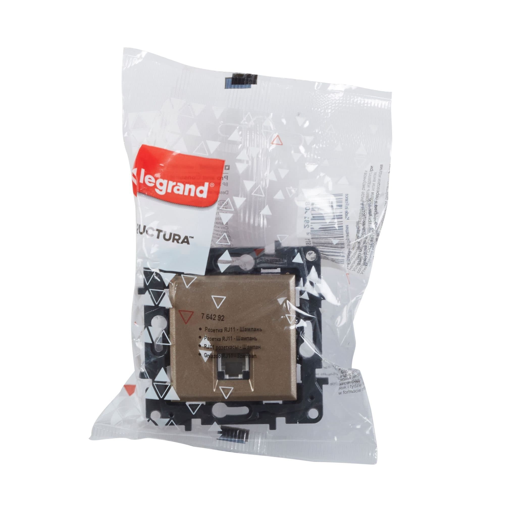 Legrand STRUCTURA Розетка RJ11 ШАМПАНЬ 764292 — миниатюра 3