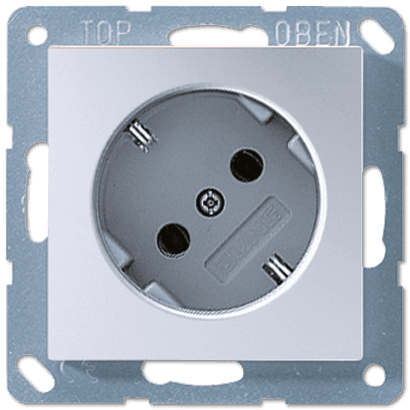 JUNG Штепсельная розетка SCHUKO 16A 250V~  угол наклона 45 ° алюминий A520-45KIAL