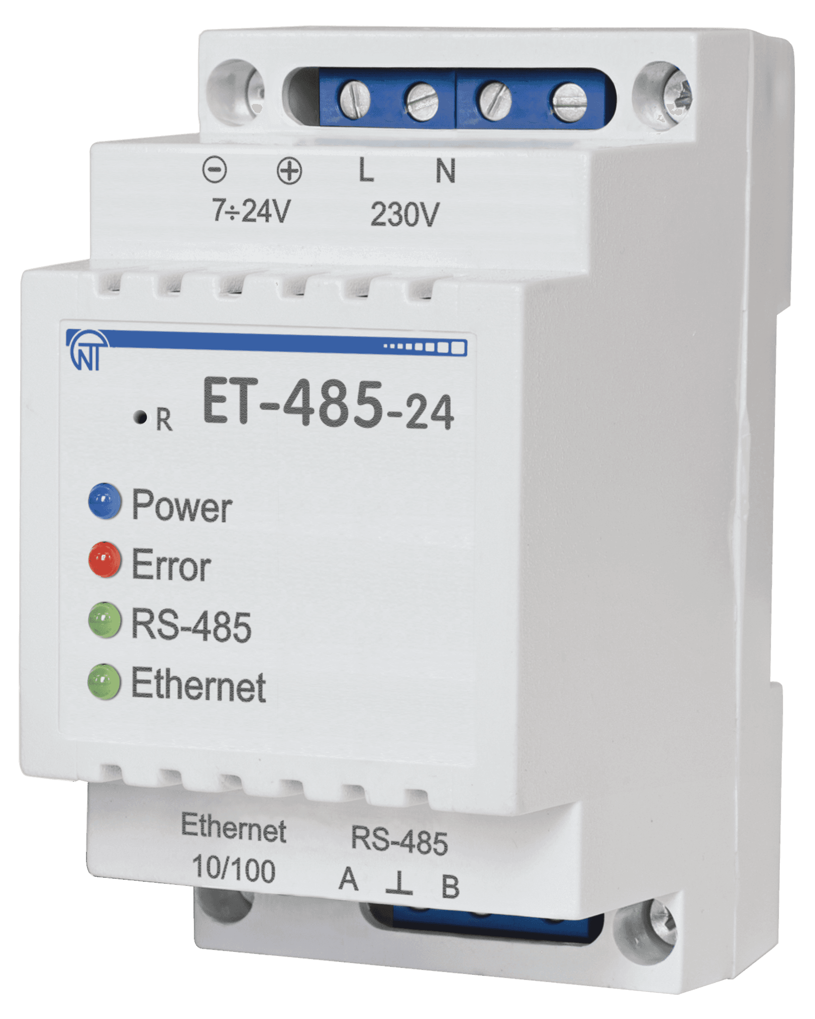 Новатек-Электро Преобразователь интерфейсов ЕТ-485 (24 V) , 220В, 24В,  Modbus RTU/ASCII (RS-485)–Modbus TCP (Ethernet)
