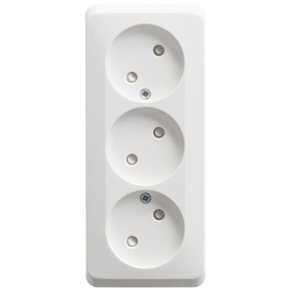 Systeme Electric Этюд наруж Бел Розетка 3-ая б/з со шторками 16А 250B
