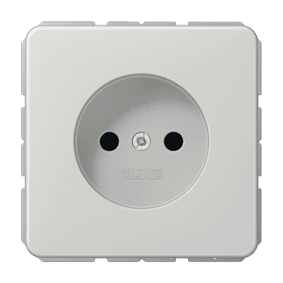 JUNG Розетка 10A 250V / 16A 250V~  2-х полюсная, без заземления, светло-серый CD511NLG
