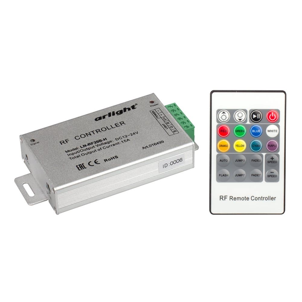 Arlight Контроллер LN-RF20B-H (12-24V,180-360W, ПДУ 20кн) (IP20 Металл, 1 год) 016499 — миниатюра 1