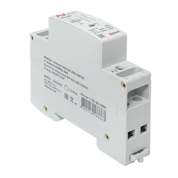 EKF Контактор модульный КМ 25А 2NO 230В АС (1 мод.) AVERES — миниатюра 9
