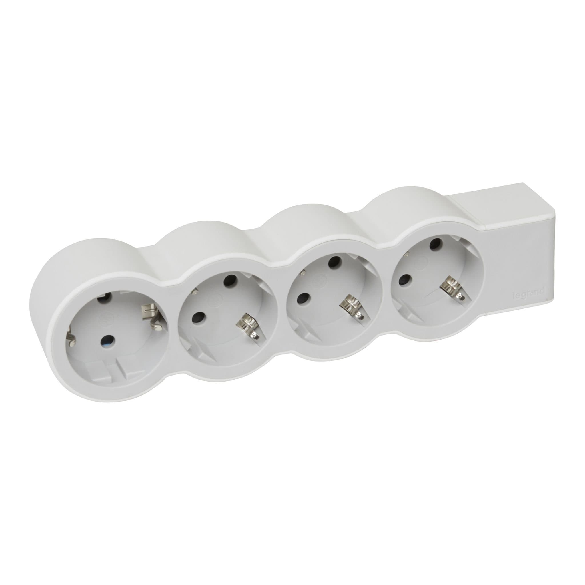 Legrand Revolution Стандарт Бело-серый Удлинитель 4x2К+З, без кабеля 694575 — миниатюра 3