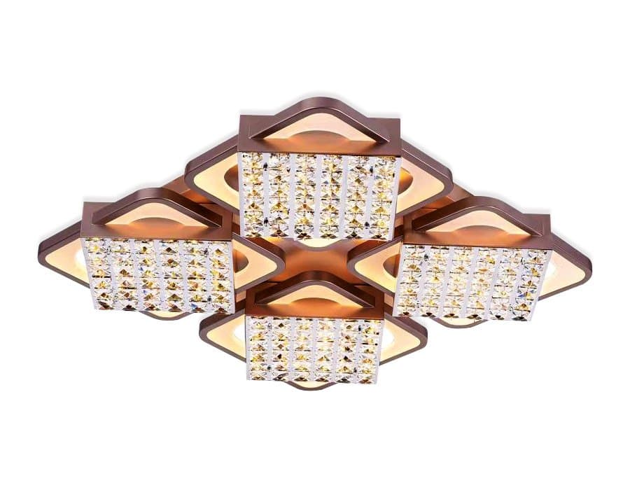 Ambrella Потолочный светодиодный светильник с пультом FA129/4 CF кофе 222W 680*680*110 (ПДУ РАДИО 2.4)