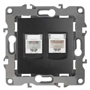 ЭРА 12-3109-05 Антрацит Розетка комбинированная RJ45+RJ11, IP20, 12