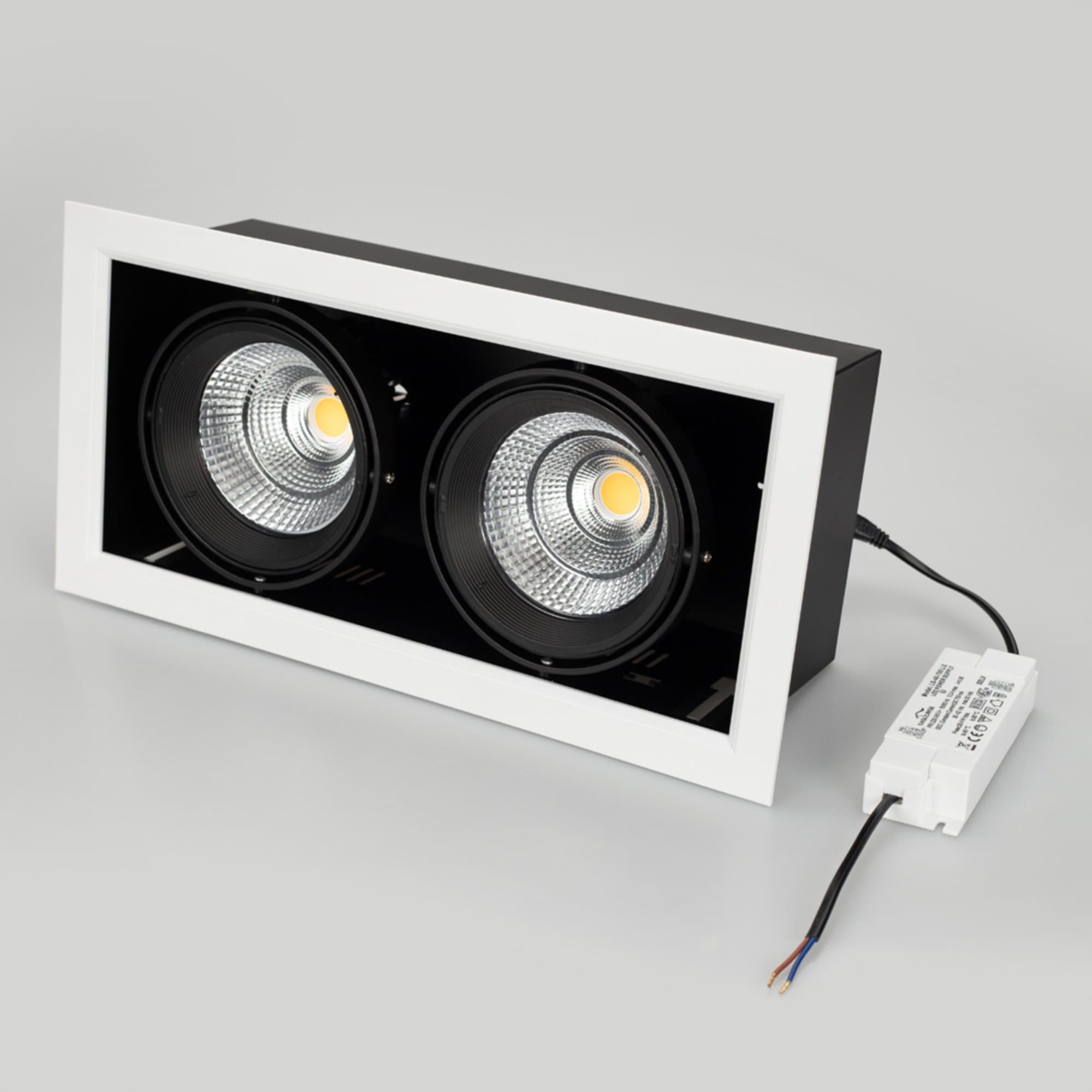 Arlight Светильник CL-KARDAN-S375x190-2x25W Warm3000 (WH-BK, 30 deg) (IP20 Металл, 3 года) 028863 — миниатюра 6