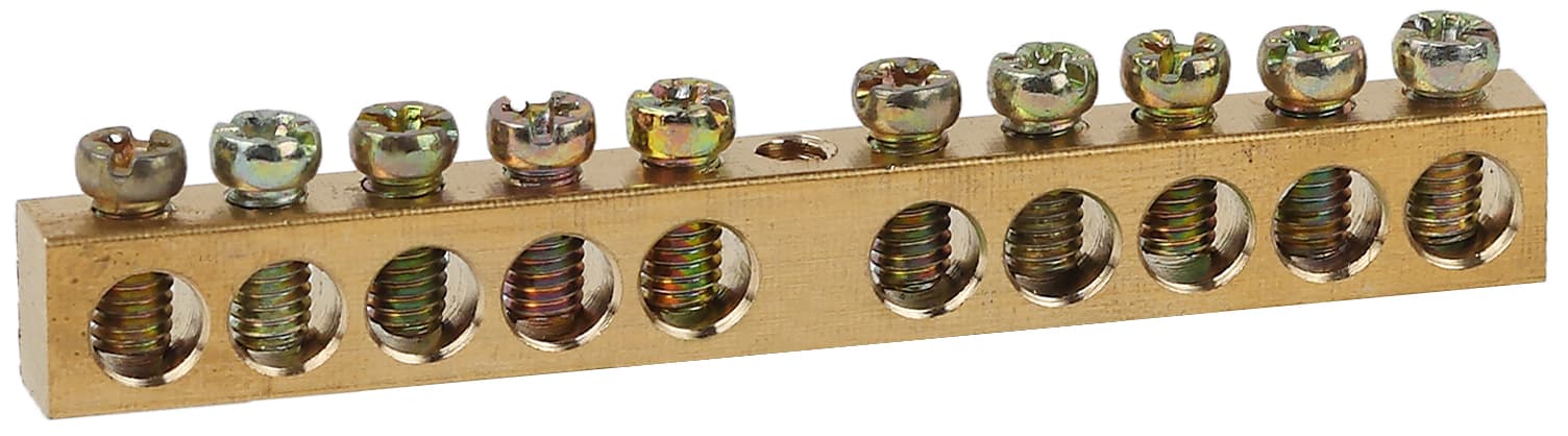 ЭРА Шина ЭРА NO-122-15 PEN земля-ноль 6х9мм 10/1 латунная с креплениями по центру