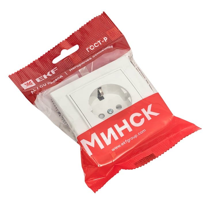 EKF Basic Минск Белый Розетка с/з, со шторками, 16А, СП — миниатюра 8