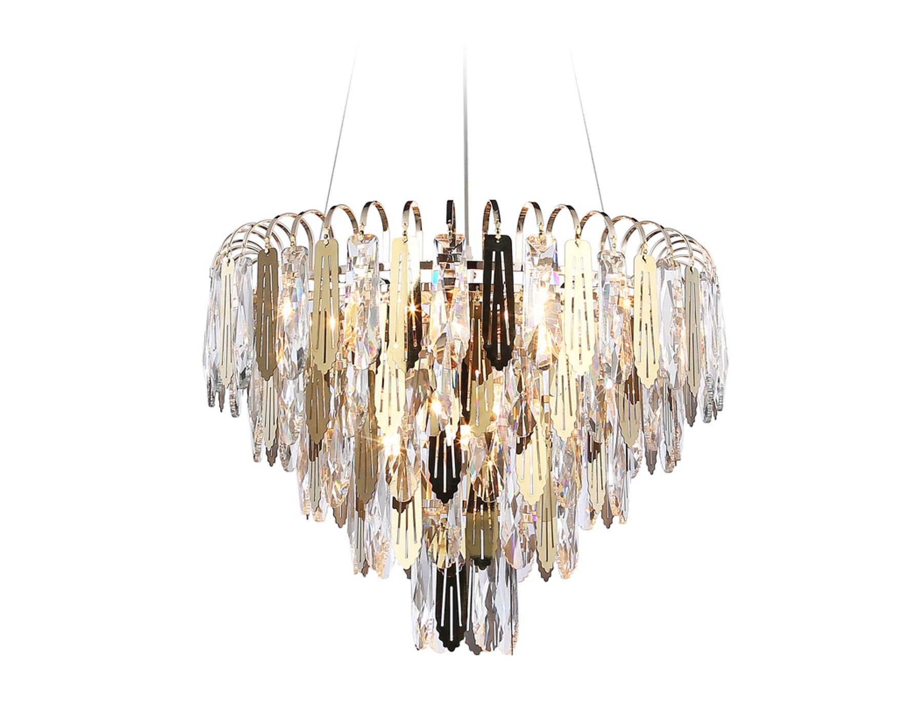 Ambrella Подвесная люстра с хрусталем TR5256/8 SGD/CL золото/прозрачный E27*8 max 40W D500*350