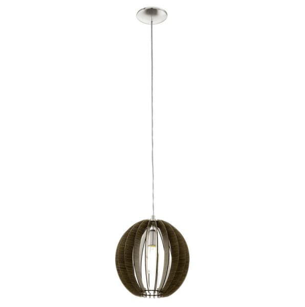 Eglo 94635 Подвес COSSANO 1x60W (E27) сталь/дерево, темно-коричневый