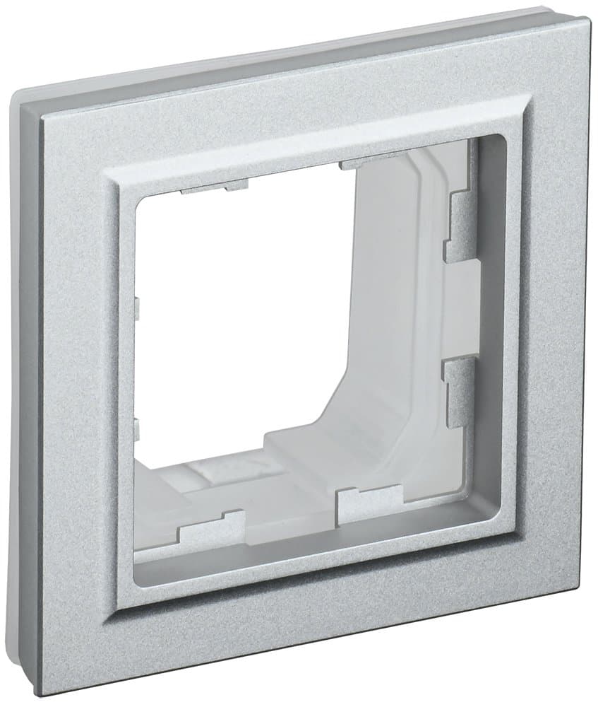 IEK BRITE BASE Алюминий Рамка 1-м IP44 РУ-1-БрА-44