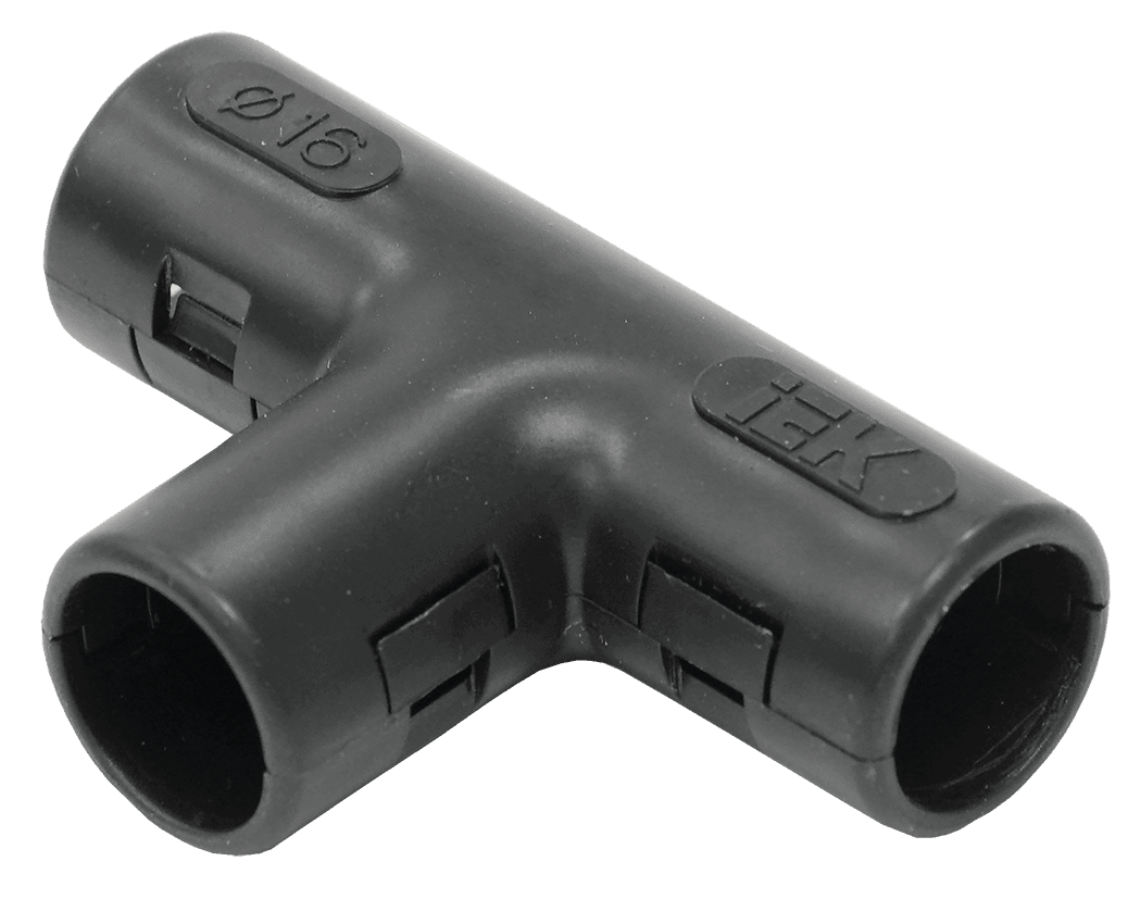 IEK Тройник открывающийся TI20G черный (5 шт/комп) CTA10D-TIG20-K02-005