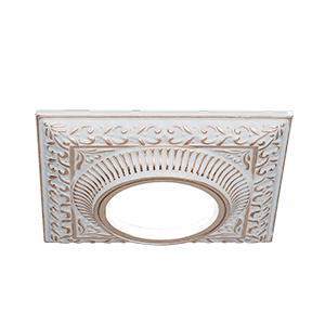 Gauss Светильник Antique Gu5.3 1/50 квадрат, белый/золото CA028