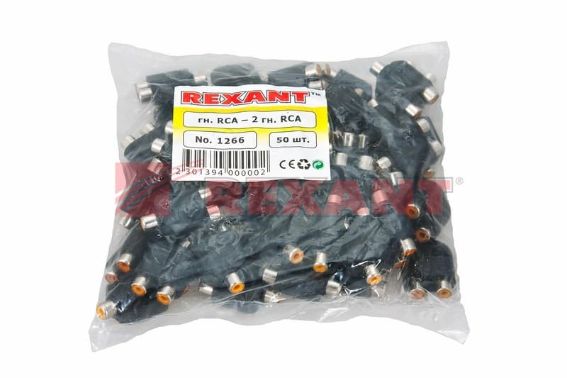 ПереходНИК 1 гнездо RCA - 2 гнезда RCA Rexant 14-0422 — миниатюра 3