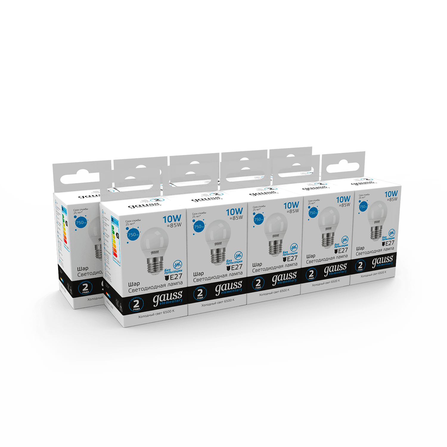 Gauss Лампа Elementary Шар 10W 750lm 6500K Е27 LED 53230 — миниатюра 5