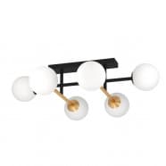 Eglo 390176 Потолочный светильник CL/6 E14 black/pb-brushed/white 'PAZ'