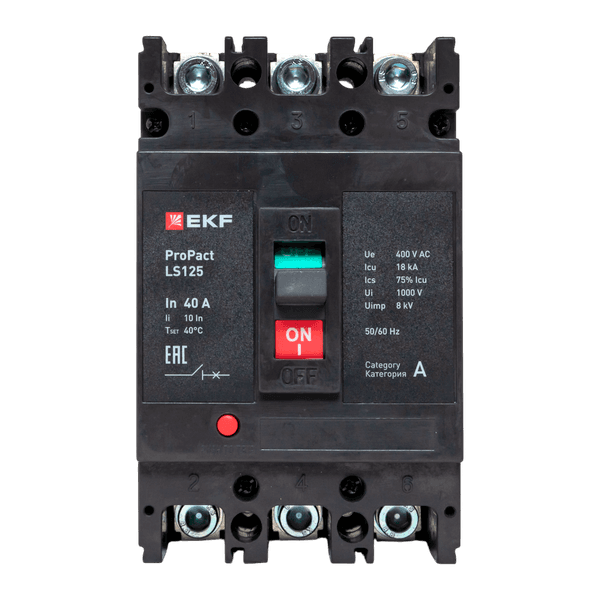 EKF Выключатель автоматический в литом корпусе ProPact LS125 40А 3P 18кА — миниатюра 18