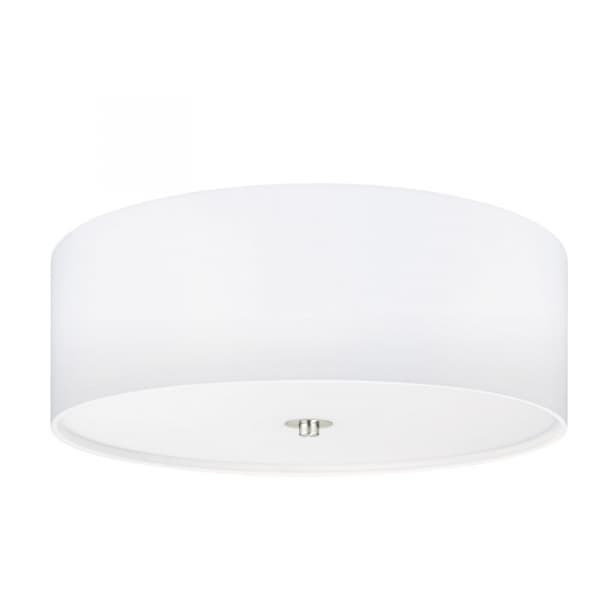 Eglo Светильник потолочный PASTERI, 3х60W (E27), Ø475, H195, никель матовый/текстиль, белый 94918 — миниатюра 1