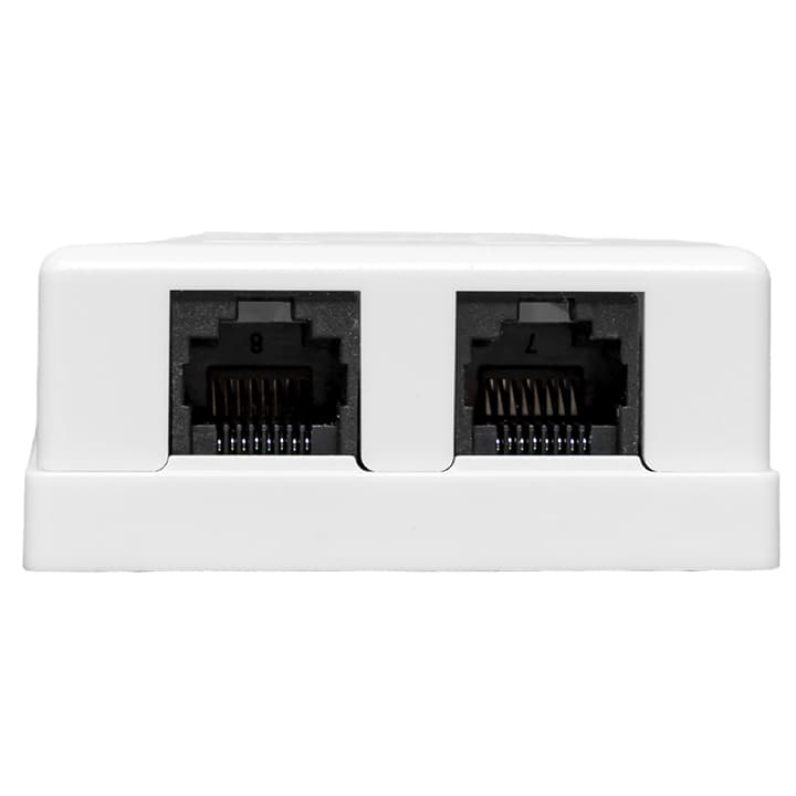 EKF Розетка настенная TERACOM Cat.5E неэкранированная 2 порта RJ-45 Dual IDC белая — миниатюра 2