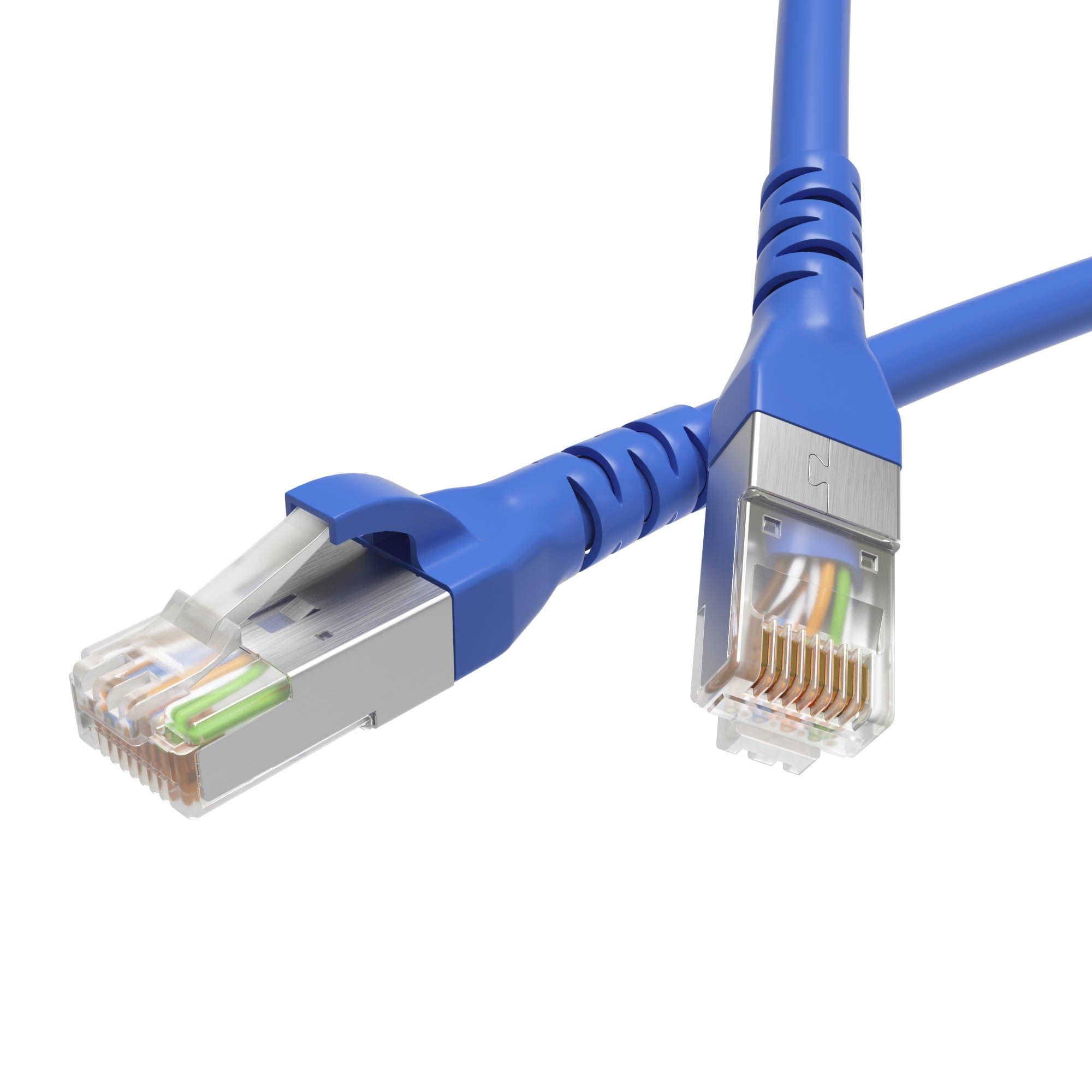 DKC Патч-корд экранированный CAT5E F/UTP 4х2, LSZH, синий, 3.0м