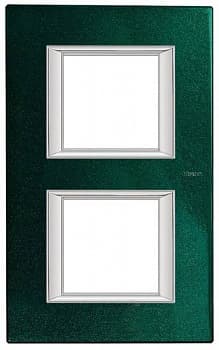 BT Axolute Малахит Рамка 2+2 мод прямоугольная (надпись вертикально) HA4802/2VS — миниатюра 2